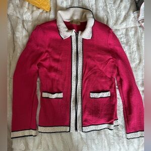 Montini Hot Pink Sweater with sparkly gemstones size XS